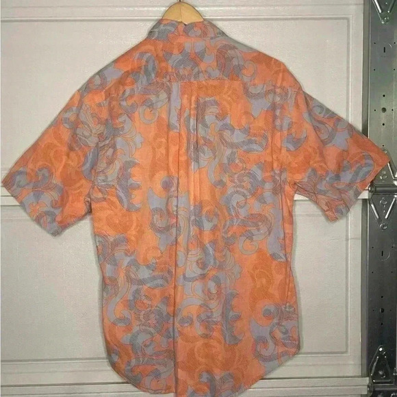 Reyn Spooner Reverse Print Orange Short Sleeve Shirt Men's Size XL - Picture 3 of 4